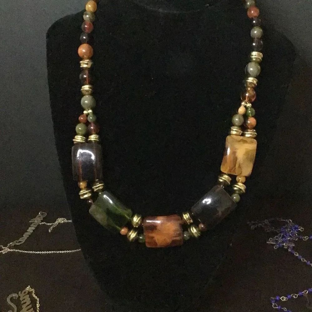 Awesome vintage Boho bi-strand bean necklace
